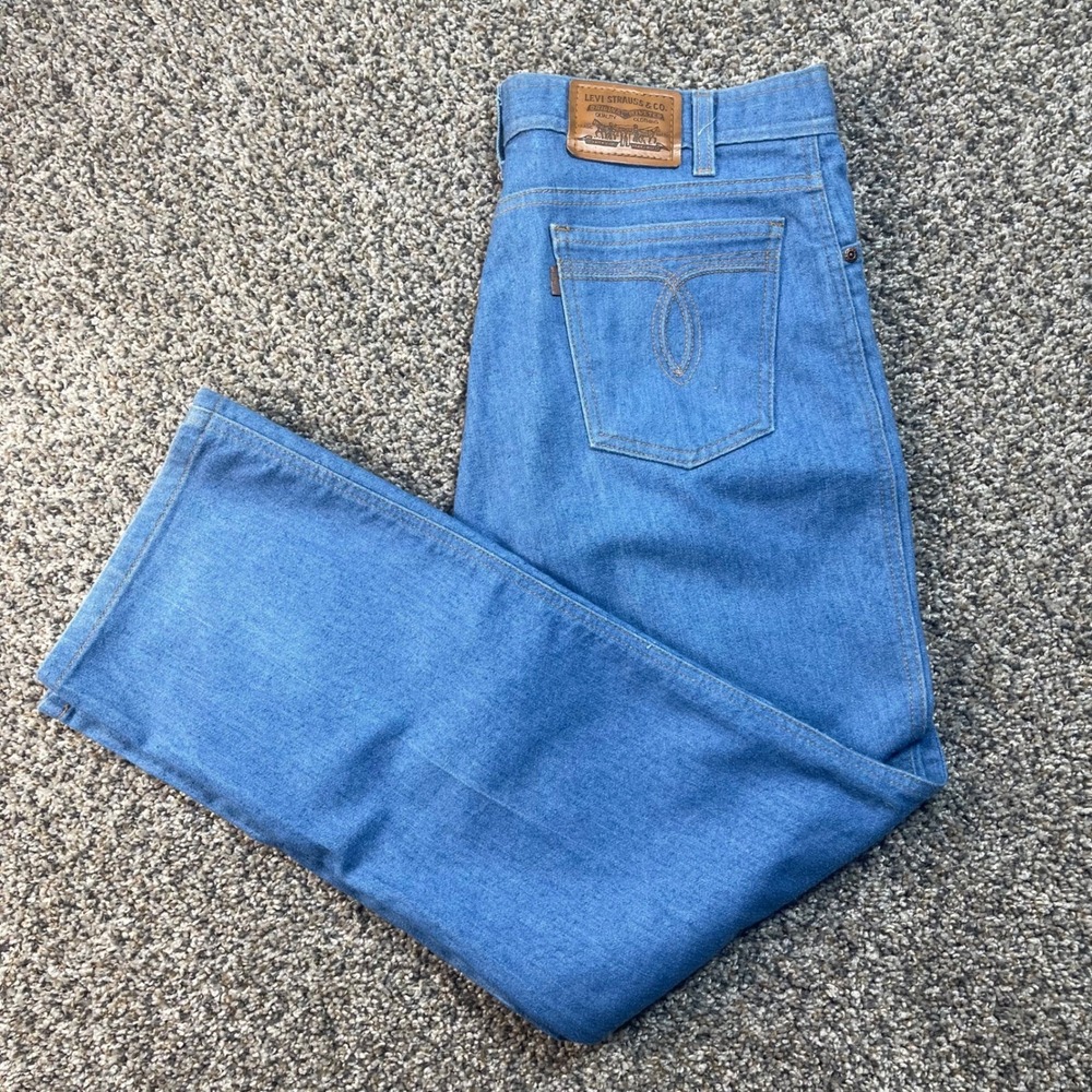 Vintage Levi's Men's 33x28 Action Jeans Brown Tab Blue Straight Leg Denim 00s